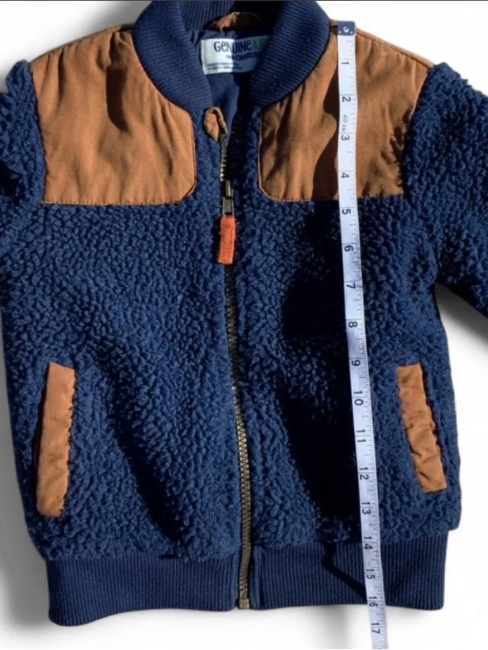 OshKosh Blue and Brown Toddler Sherpa Chore Coat
